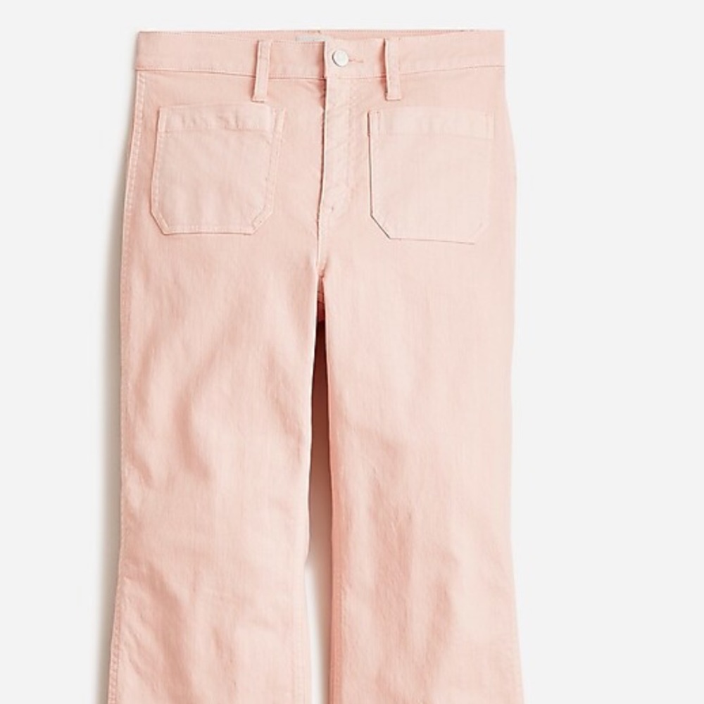 JCrew High-rise Full-length Garment -dyed Flare Jeans in Mauve Blush size 31